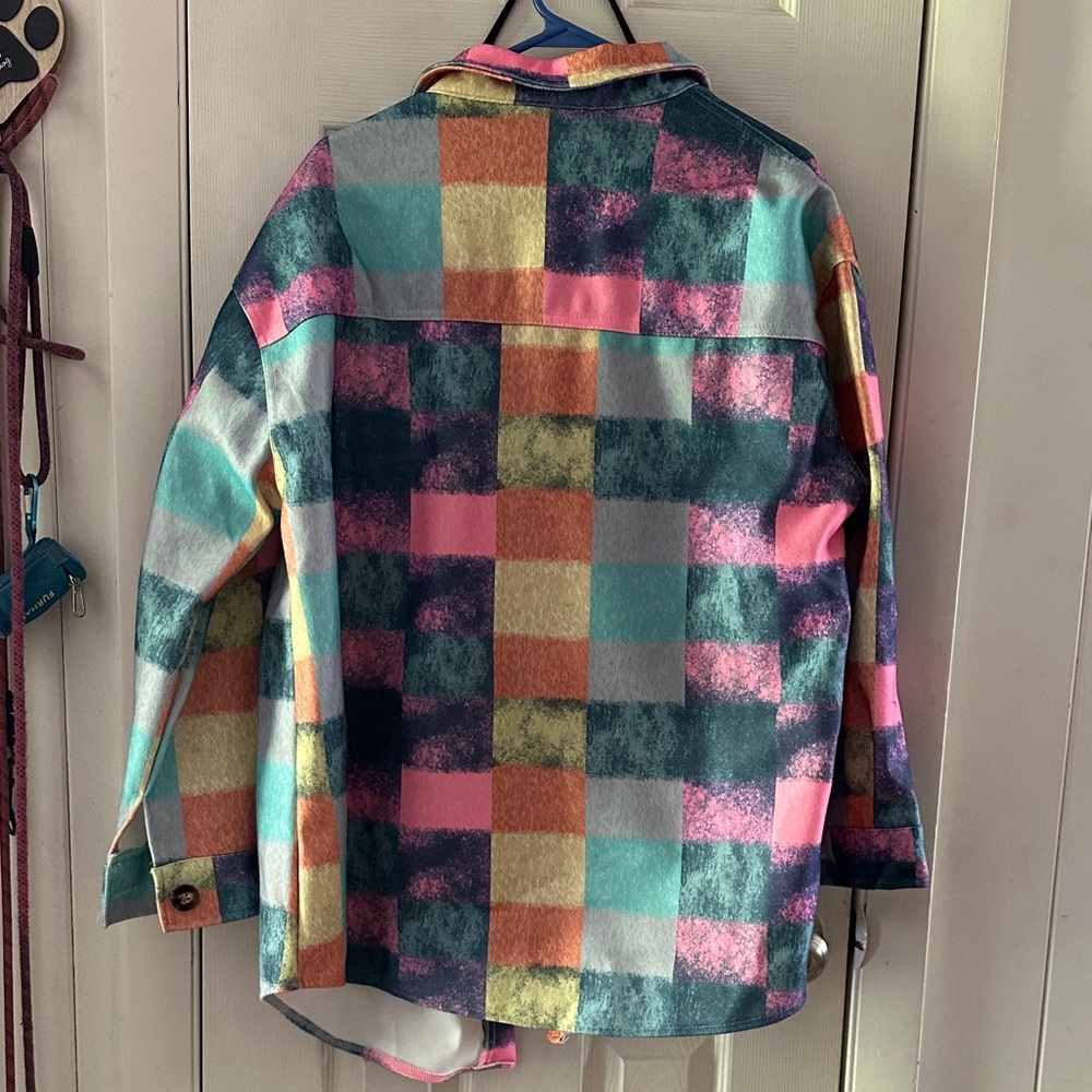 Colorful Checkered Button-Up Shirt - Picture 3 of 4